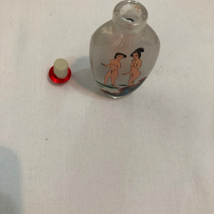 Inside Painted Oriental Erotic Snuff/Scent Bottle.