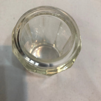 Antique Glass Silver Topped Dressing Table Pot.