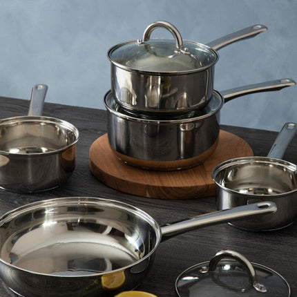 Crosse 5 Piece Stainless Steel Pan Set