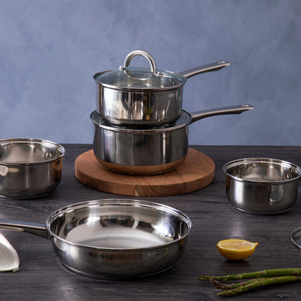 Crosse 5 Piece Stainless Steel Pan Set