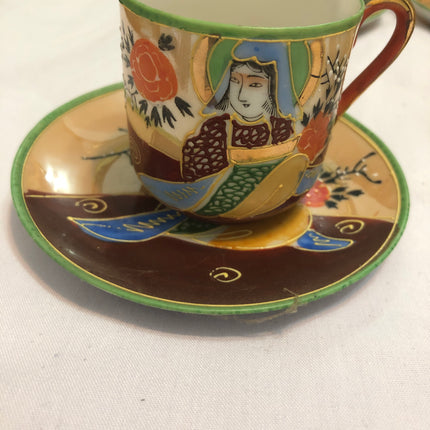 Genuine Samurai Hand Painted Japanese Coffee Set.