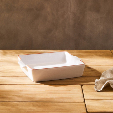 Calisto Terracotta White Glazed Oven To Table Dish