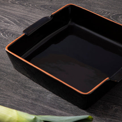 Calisto Terracotta Black Glazed Oven To Table Dish