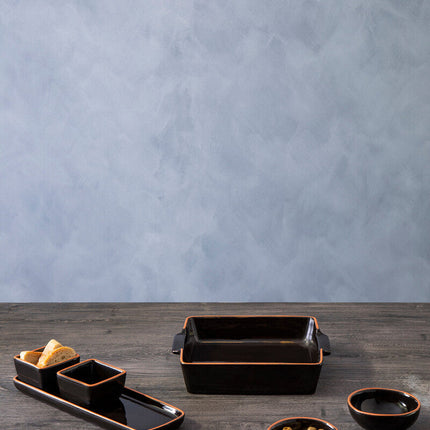 Calisto Terracotta Black Glazed Oven To Table Dish