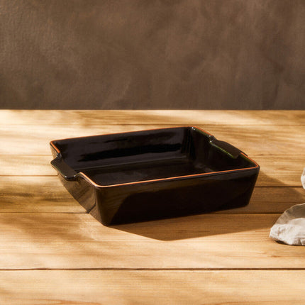 Calisto Terracotta Black Glazed Oven To Table Dish