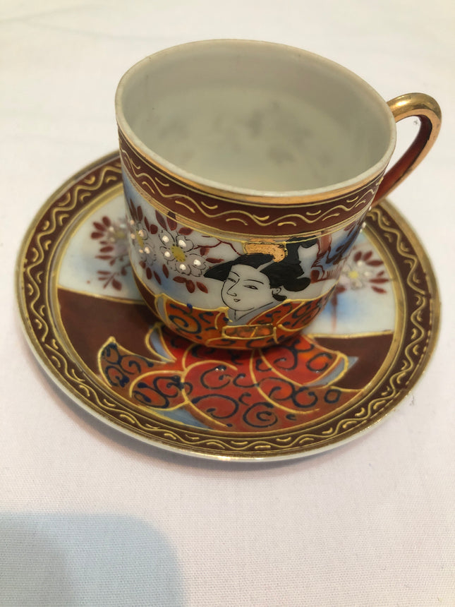 Genuine Hand Painted Satsuma Cup & Saucer.