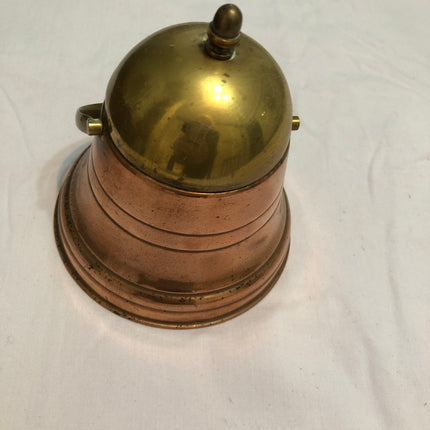 Brass & Copper Bell Shaped Tea Caddy.