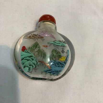 Inside Painted Oriental Snuff/Scent Bottle.