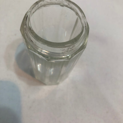 Antique Glass Silver Topped Dressing Table Pot.