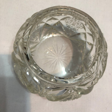 Antique Cut Glass Silver Topped Dressing Table Pot.