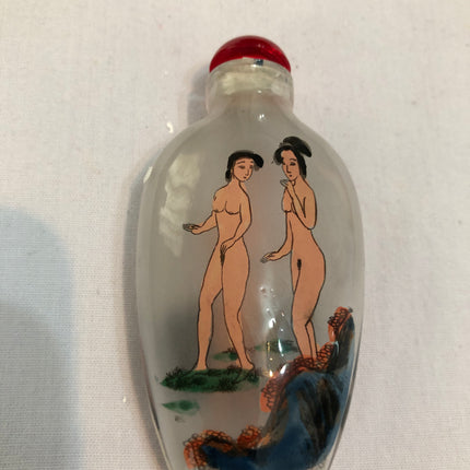 Inside Painted Oriental Erotic Snuff/Scent Bottle.