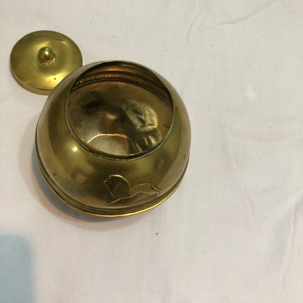 Liptons Souvenir British Empire Exhibition Brass Tea Caddy From 1924.