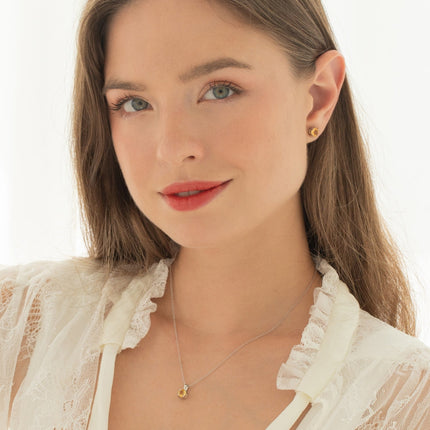 Citrine Solitaire Pendant Necklace in Sterling Silver