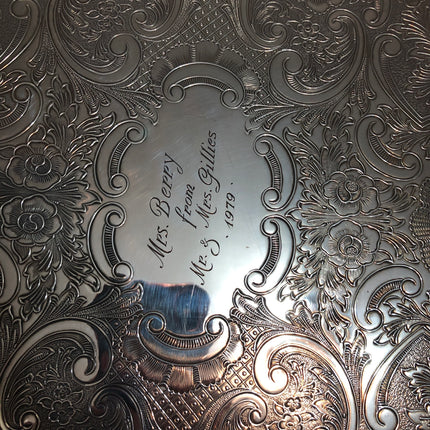 Very Large & Heavy Vintage Silver Plated Tray.