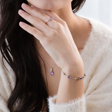 Lavender Amethyst Bracelet in Sterling Silver