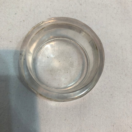 Antique Glass Silver Topped Dressing Table Pot.