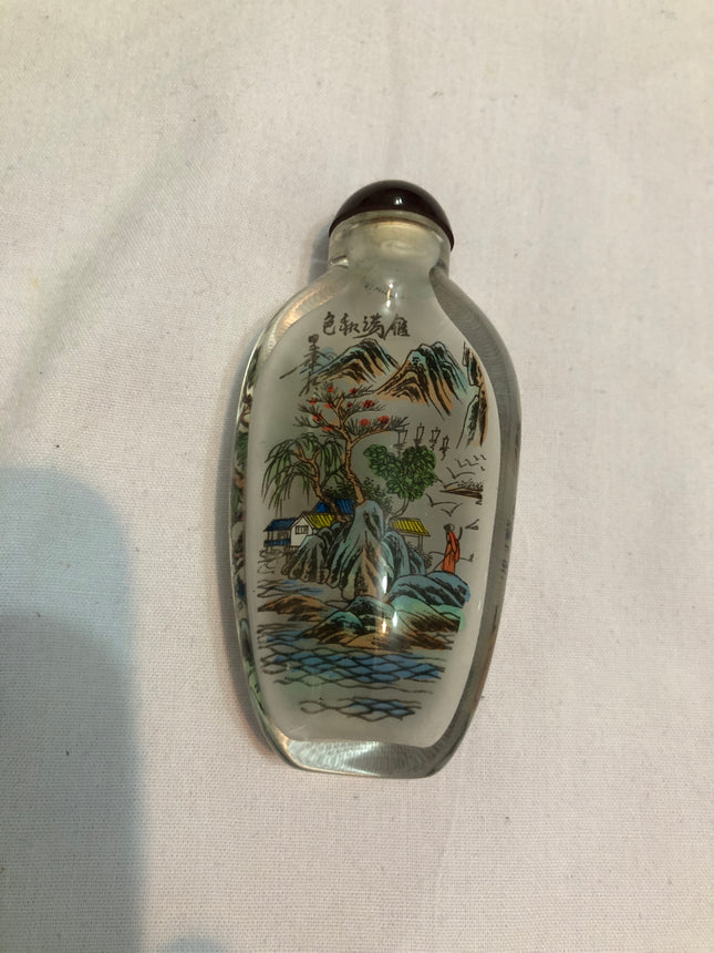 Inside Painted Oriental Snuff/Scent Bottle.