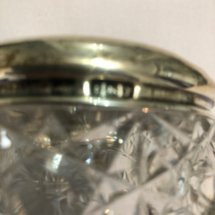 Antique Silver Topped Cut Glass Dressing Table Jar.