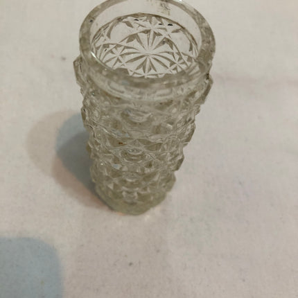 Antique Glass Silver Topped Dressing Table Pot.