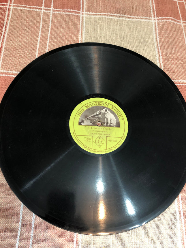 Enrico Caruso 78rpm Record Singing From ll Trovatore (Verdi).