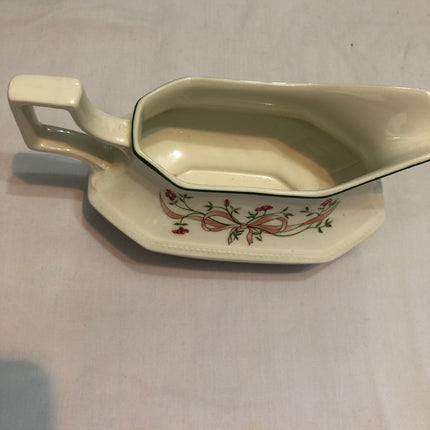 Johnson Bros Eternal Beau Gravy Boat & Stand.