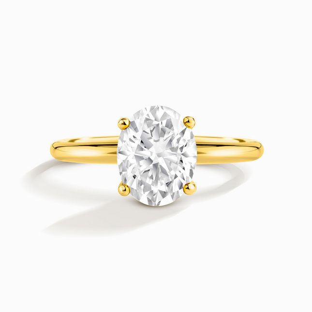 2 ct Oval Solitaire Moissanite Engagement Ring in 18k Gold Vermeil