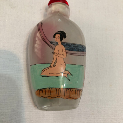 Inside Painted Oriental Erotic Snuff/Scent Bottle.