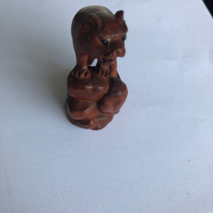 Carved Boxwood Netsuke (Signed).