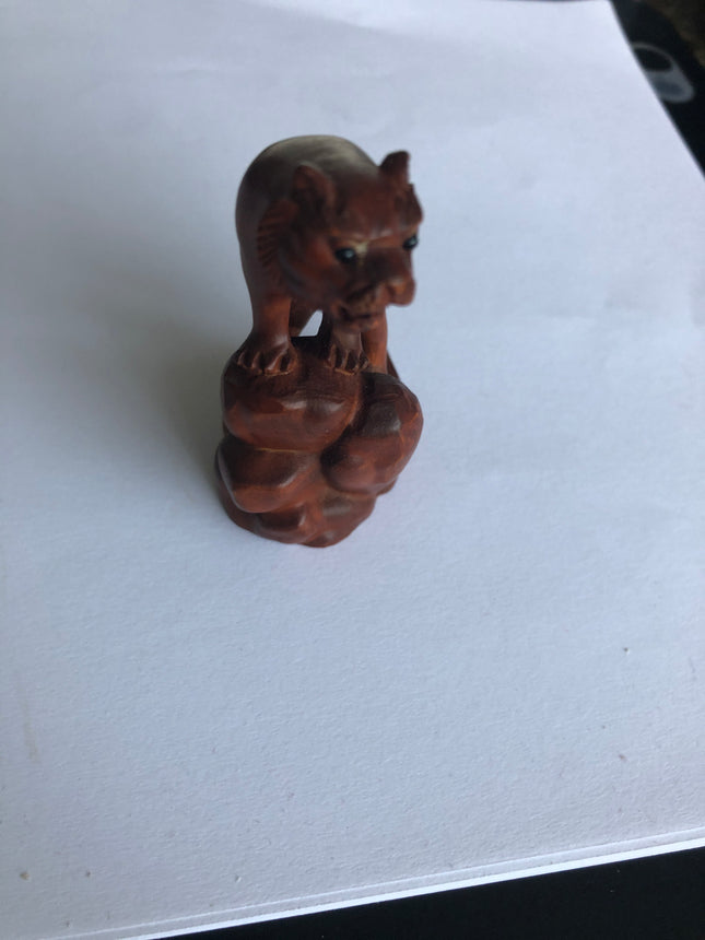 Carved Boxwood Netsuke (Signed).