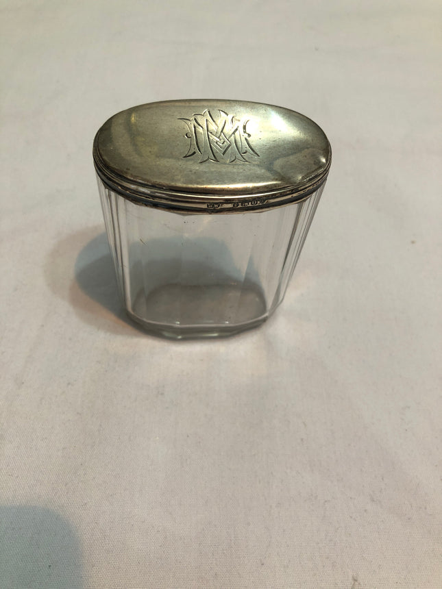 Silver Topped Dressing Table Jar.