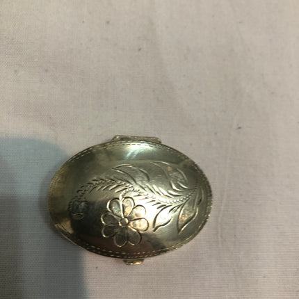 Silver Oval Pill Box.