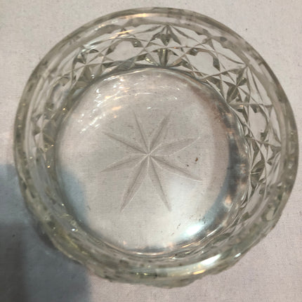 Antique Silver Topped Cut Glass Dressing Table Jar.