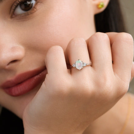 Opal Ring in Sterling Silver