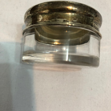 Antique Silver Topped Dressing Table Pot.