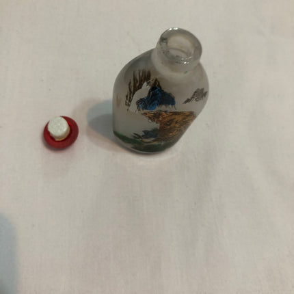 Inside Hand Painted Oriental Snuff/Scent Bottle.