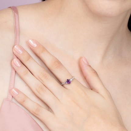 Amethyst and Lavender Amethyst Ring in Sterling Silver