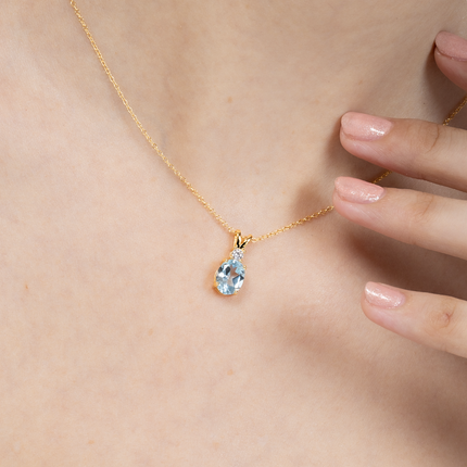 Complete Set - Blue Topaz Jewellery Set in 18k Gold Vermeil