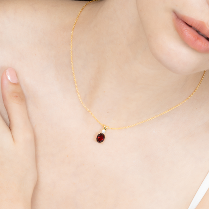 Complete Set - Garnet Jewellery Set in 18k Gold Vermeil