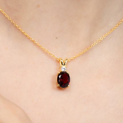 Garnet Pendant Necklace in 18k Gold Vermeil