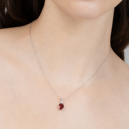 Complete Set - Garnet Jewellery Set in Sterling Silver