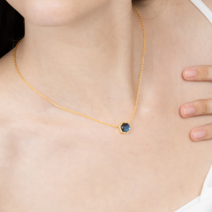 Labradorite Necklace in 18k Gold Vermeil
