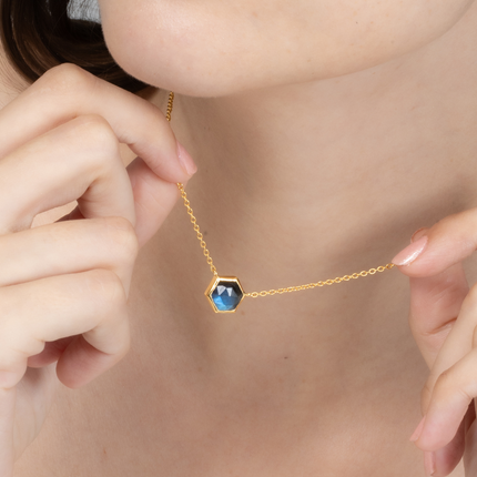 Labradorite Necklace in 18k Gold Vermeil