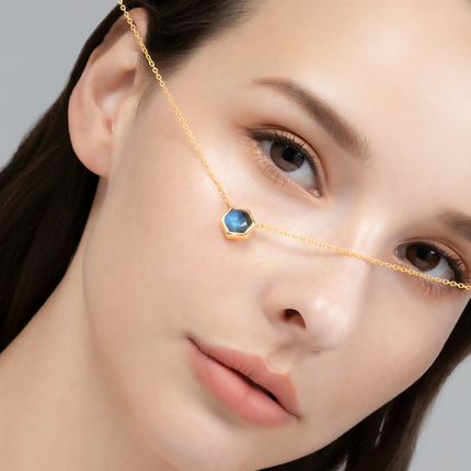 Labradorite Necklace in 18k Gold Vermeil