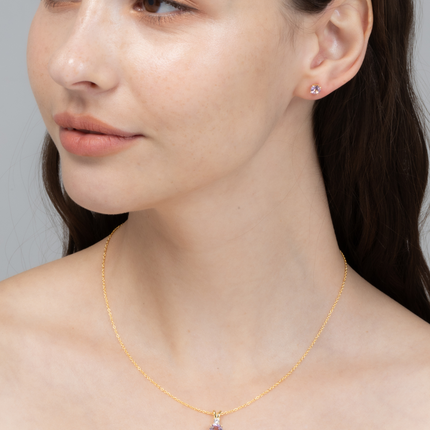 Lavender Amethyst Pendant Necklace in 18k Gold Vermeil