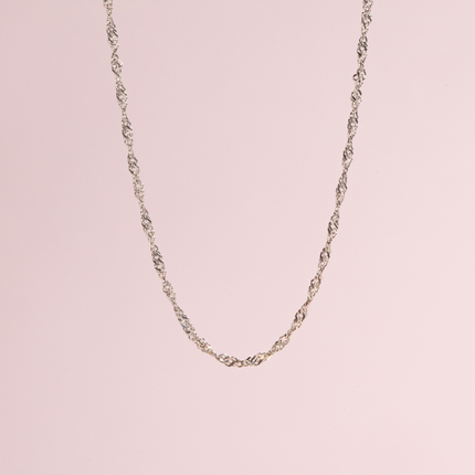 Twisted Chain Necklace in Sterling Silver
