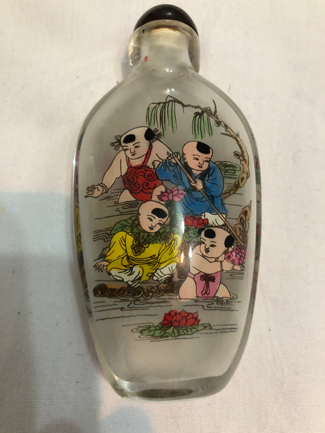 Inside Painted Oriental Snuff Bottle.