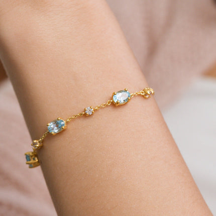 Blue Topaz Bracelet in 18k Gold Vermeil