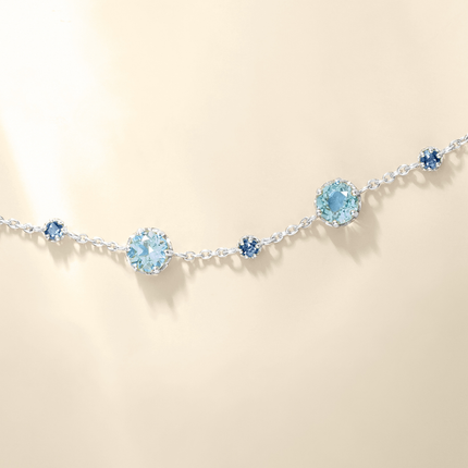 Blue Sapphire & Blue Topaz Jewellery Set in Sterling Silver