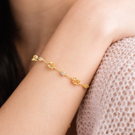 Citrine Bracelet in 18k Gold Vermeil