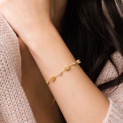 Citrine Bracelet in 18k Gold Vermeil